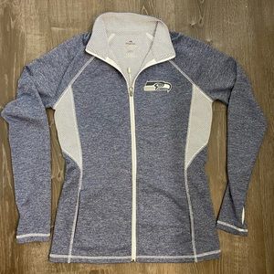 Womens Seattle Seahawks mock neck full zip lightweight jacket, sz M